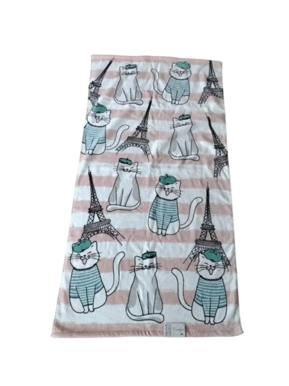 Kassafina Home Collection Laughing French Kitty Bath + Hand Towels, Washclot…